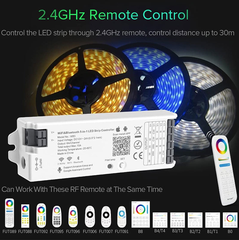 WB5 WIFI & Bluetooth 5in1 Tuya LED Controller WB5 WIFI & Bluetooth 5in1 Tuya LED Controller